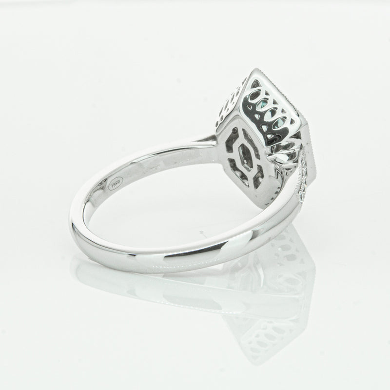 18ct White Gold Aquamarine & Diamond Ring-Ring-Walker & Hall