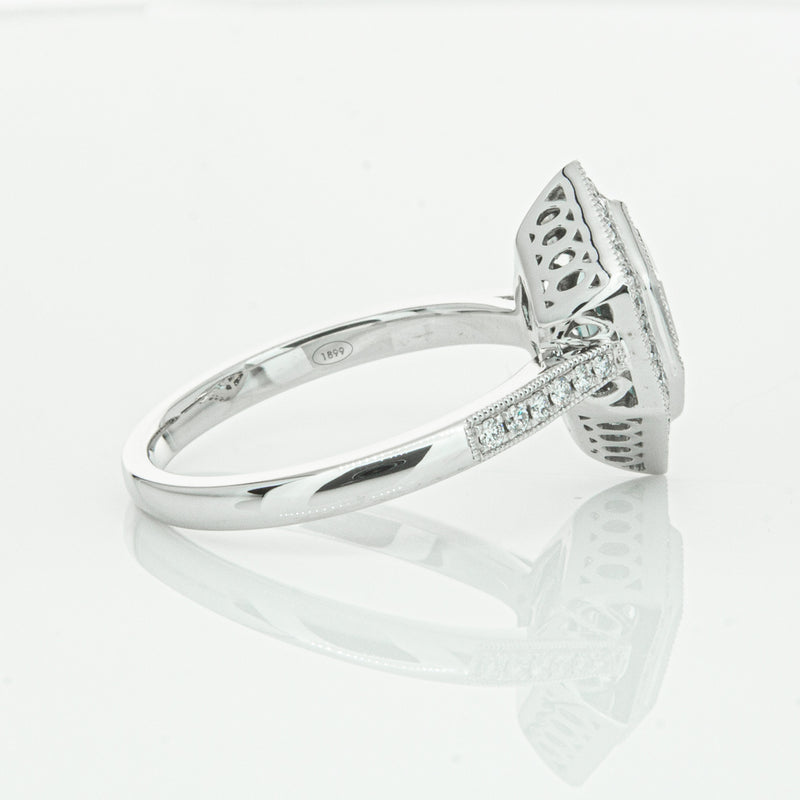 18ct White Gold Aquamarine & Diamond Ring-Ring-Walker & Hall