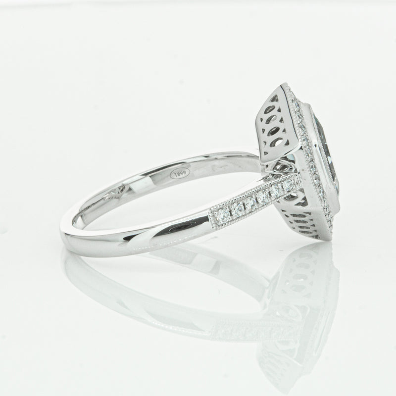 18ct White Gold Aquamarine & Diamond Ring-Ring-Walker & Hall