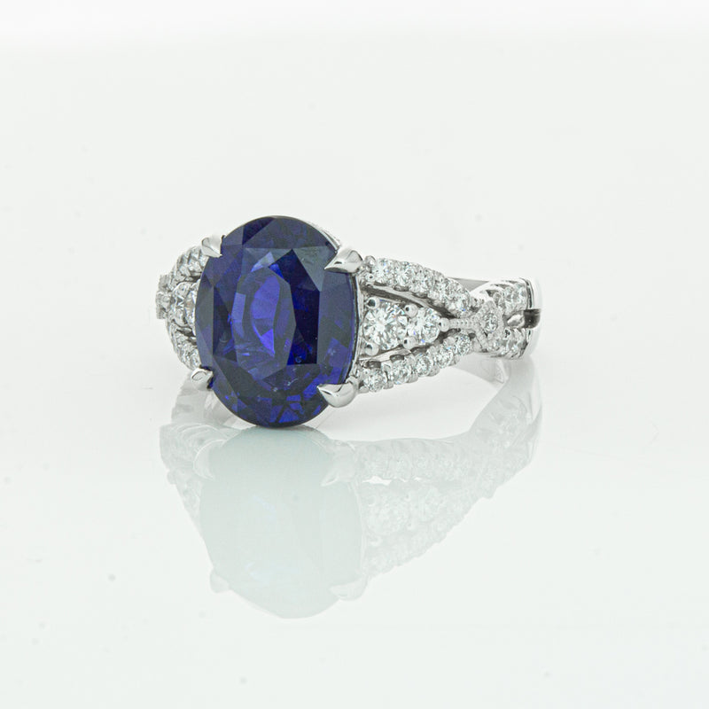 18ct White Gold Sapphire & Diamond Ring-Ring-Walker & Hall