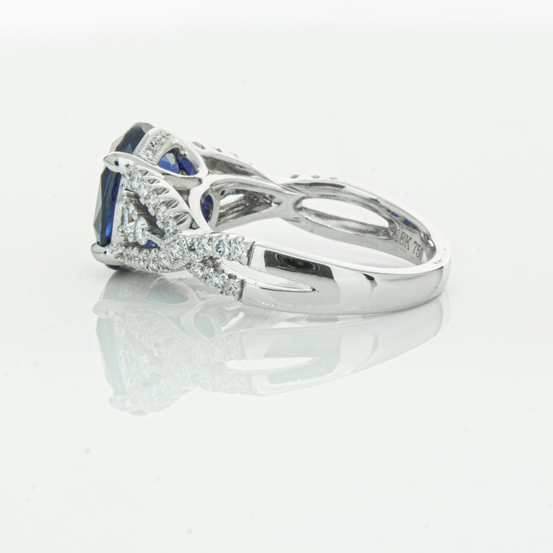 18ct White Gold Sapphire & Diamond Ring-Ring-Walker & Hall