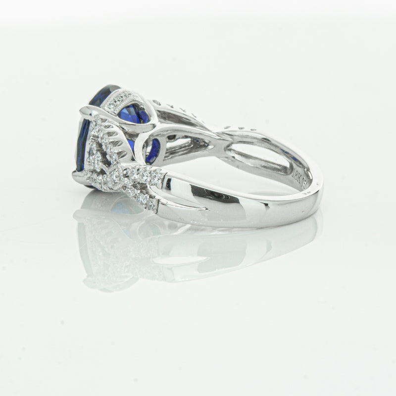 18ct White Gold Sapphire & Diamond Ring-Ring-Walker & Hall