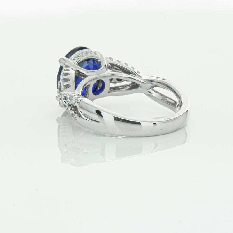 18ct White Gold Sapphire & Diamond Ring-Ring-Walker & Hall