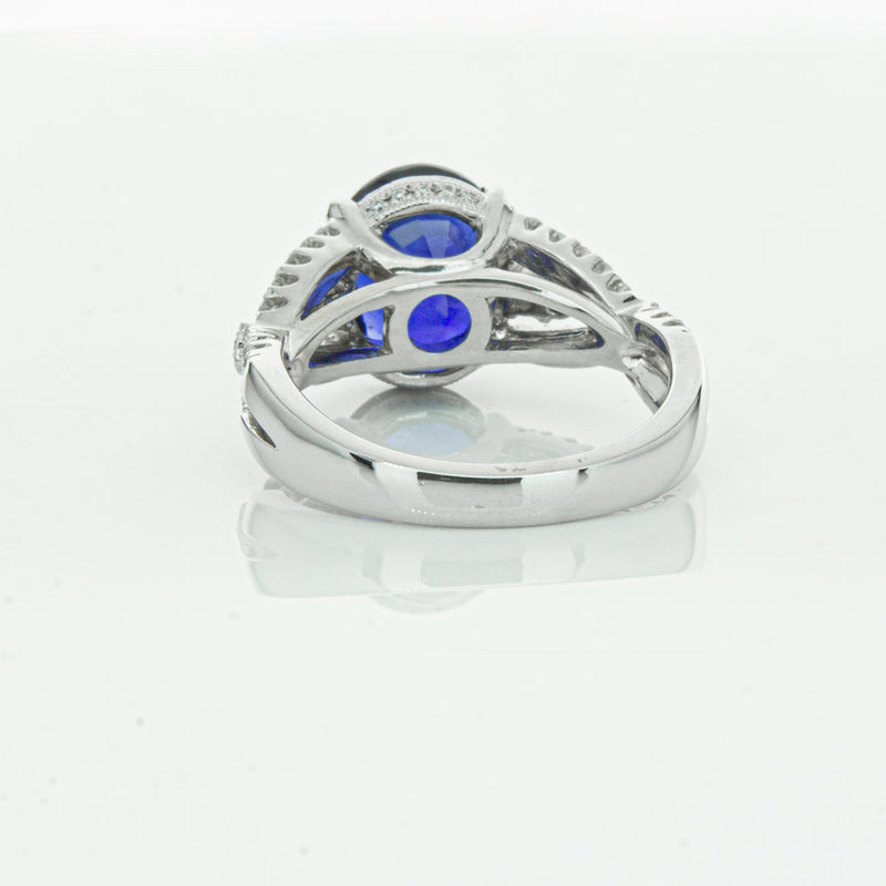 18ct White Gold Sapphire & Diamond Ring-Ring-Walker & Hall