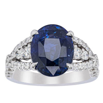 18ct White Gold Sapphire & Diamond Ring-Ring-Walker & Hall