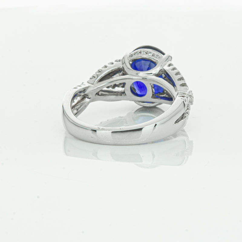 18ct White Gold Sapphire & Diamond Ring-Ring-Walker & Hall