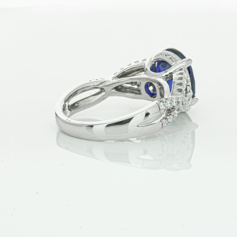 18ct White Gold Sapphire & Diamond Ring-Ring-Walker & Hall