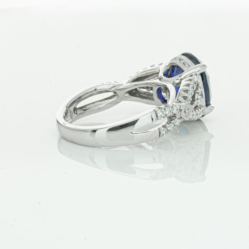 18ct White Gold Sapphire & Diamond Ring-Ring-Walker & Hall