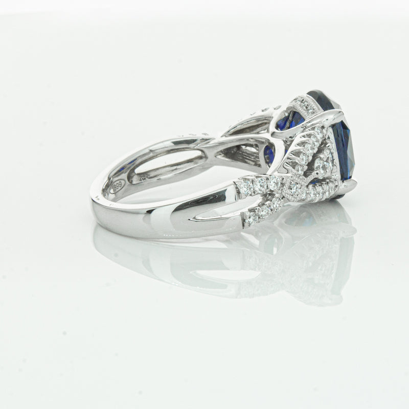 18ct White Gold Sapphire & Diamond Ring-Ring-Walker & Hall