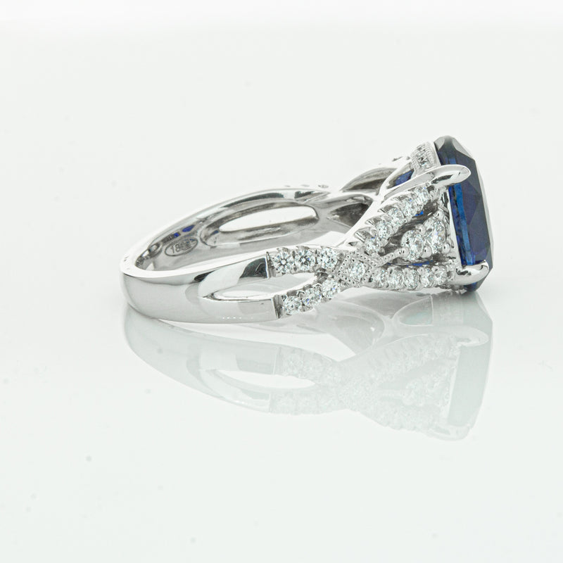 18ct White Gold Sapphire & Diamond Ring-Ring-Walker & Hall