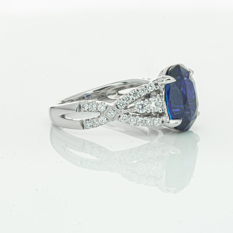 18ct White Gold Sapphire & Diamond Ring-Ring-Walker & Hall