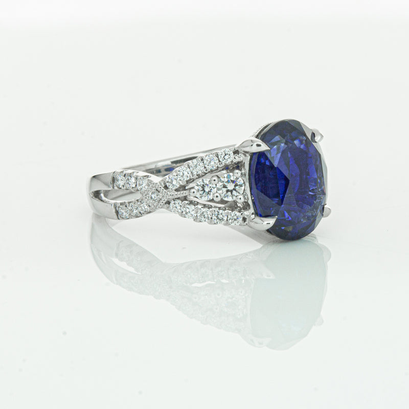 18ct White Gold Sapphire & Diamond Ring-Ring-Walker & Hall