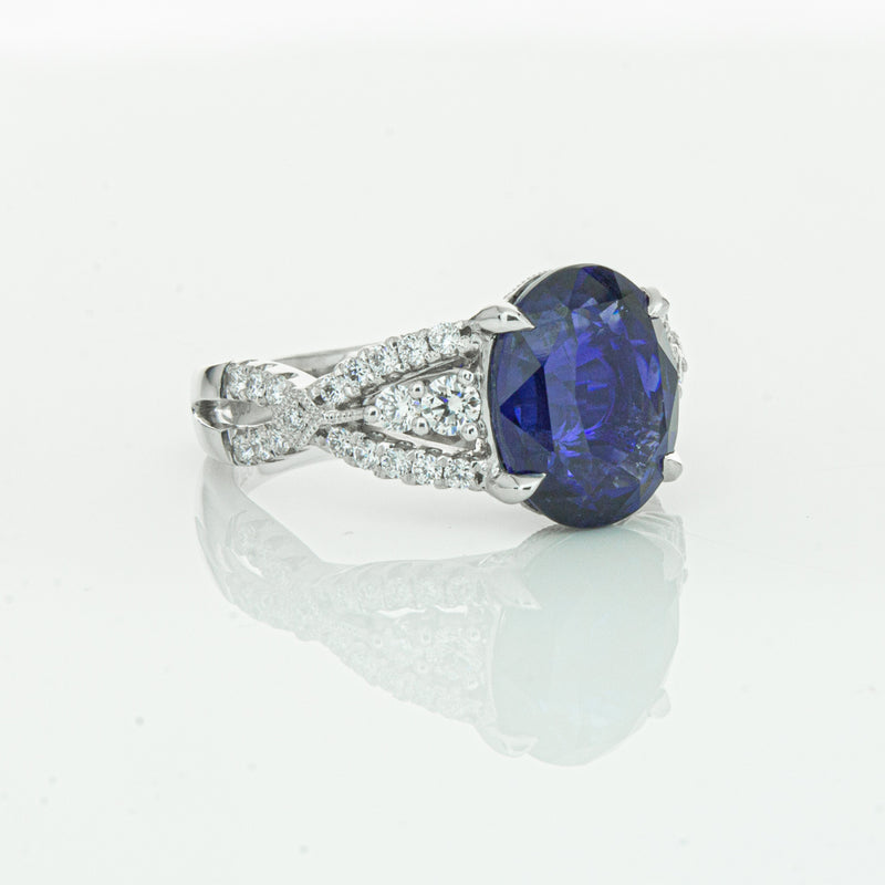 18ct White Gold Sapphire & Diamond Ring-Ring-Walker & Hall