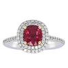 18ct White Gold 1.35ct Ruby & Diamond Rosa Ring-Ring-Walker & Hall