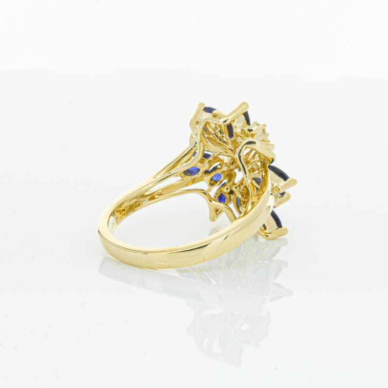 18ct Yellow Gold Sapphire & Diamond Ring-Ring-Walker & Hall