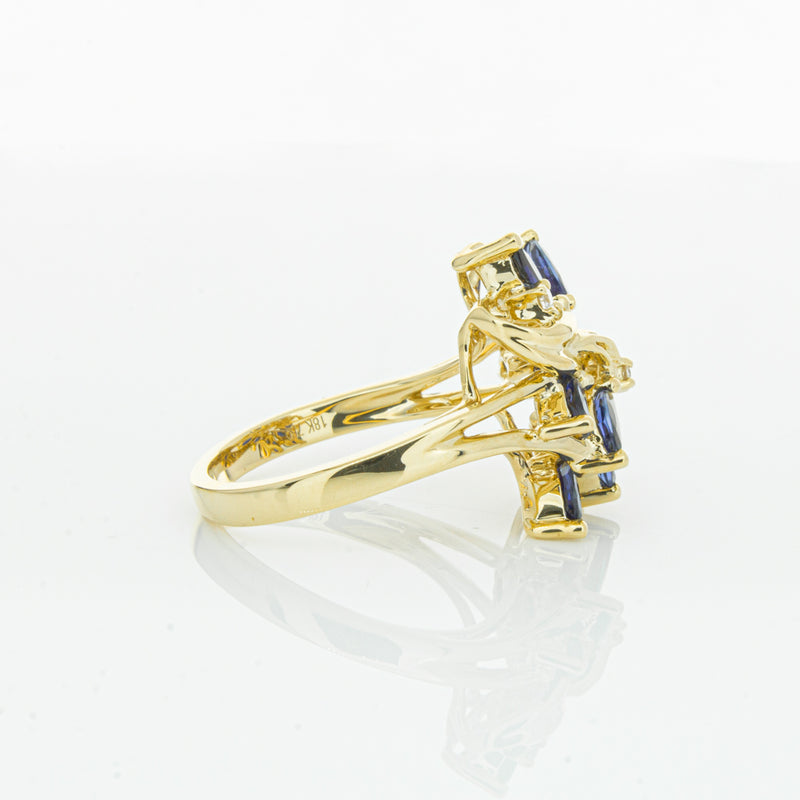 18ct Yellow Gold Sapphire & Diamond Ring-Ring-Walker & Hall