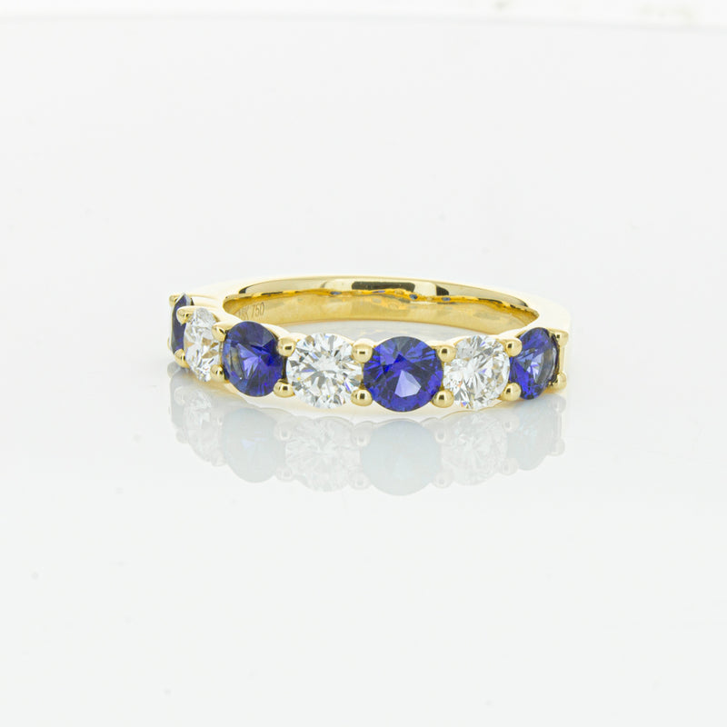 18ct Yellow Gold 1.19ct Sapphire & Diamond Panorama Ring-Ring-Walker & Hall
