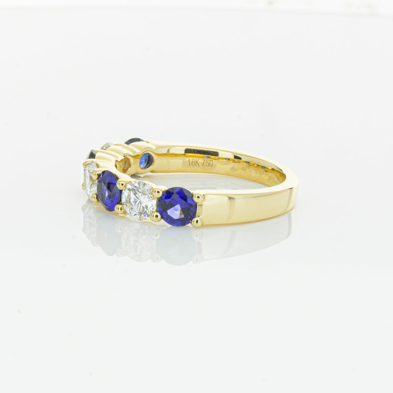 18ct Yellow Gold 1.19ct Sapphire & Diamond Panorama Ring-Ring-Walker & Hall