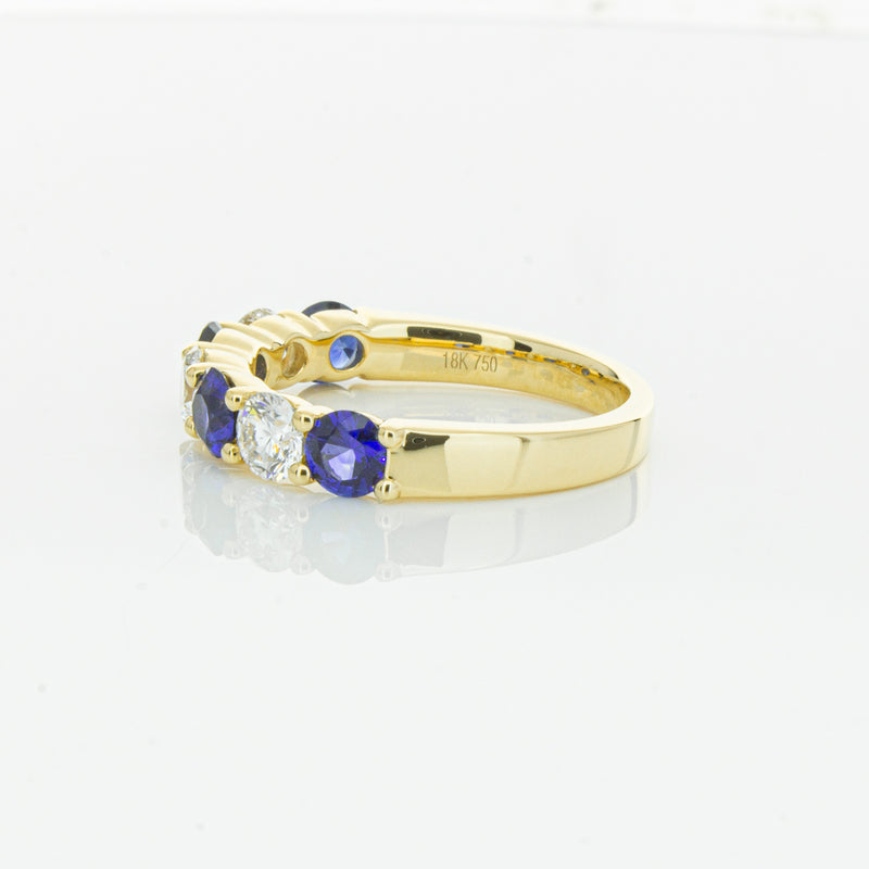 18ct Yellow Gold 1.19ct Sapphire & Diamond Panorama Ring-Ring-Walker & Hall