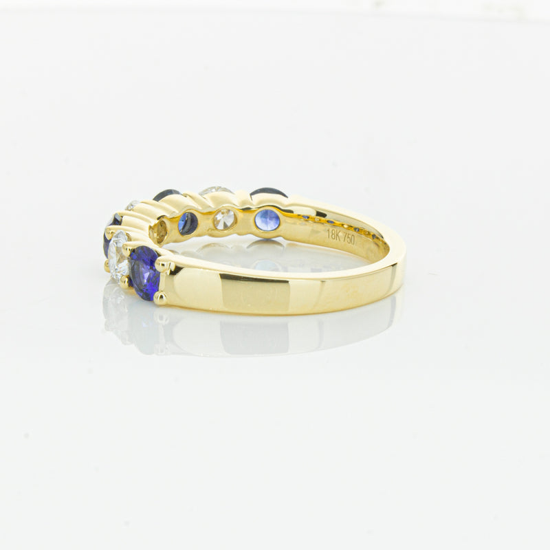 18ct Yellow Gold 1.19ct Sapphire & Diamond Panorama Ring-Ring-Walker & Hall