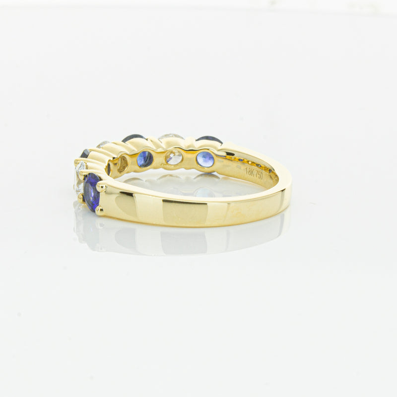 18ct Yellow Gold 1.19ct Sapphire & Diamond Panorama Ring-Ring-Walker & Hall
