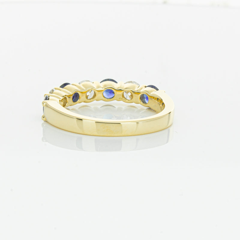 18ct Yellow Gold 1.19ct Sapphire & Diamond Panorama Ring-Ring-Walker & Hall