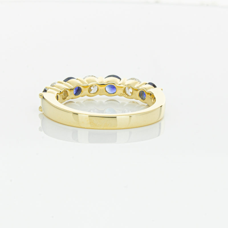 18ct Yellow Gold 1.19ct Sapphire & Diamond Panorama Ring-Ring-Walker & Hall