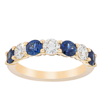 18ct Yellow Gold 1.19ct Sapphire & Diamond Panorama Ring-Ring-Walker & Hall
