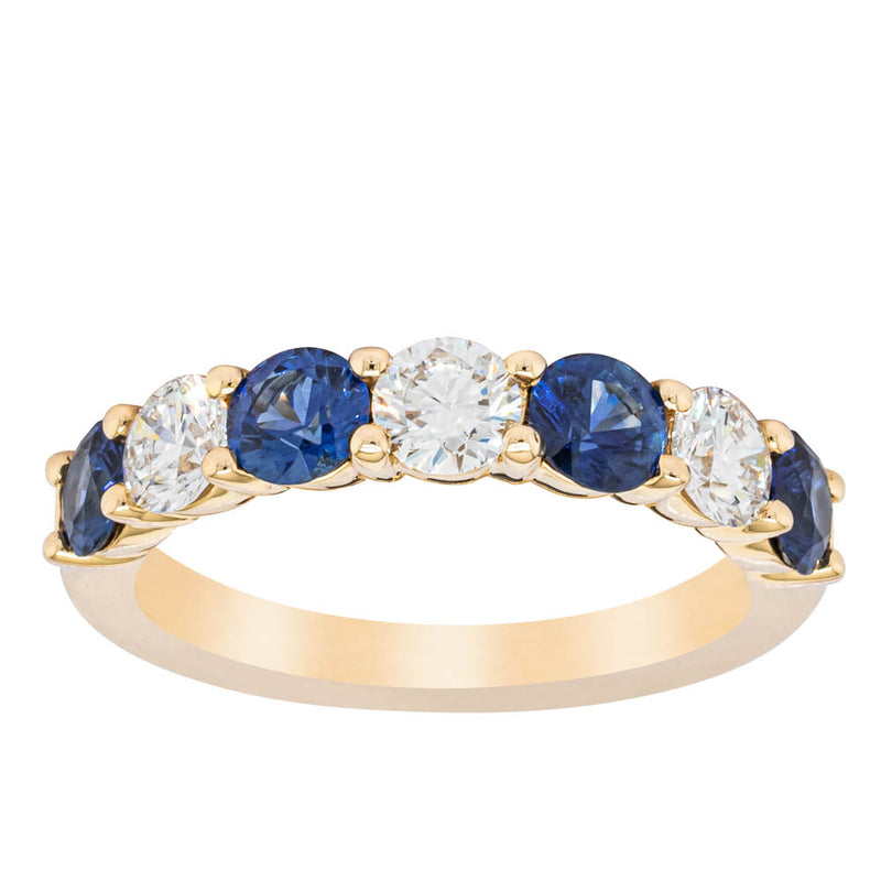 18ct Yellow Gold 1.19ct Sapphire & Diamond Panorama Ring-Ring-Walker & Hall