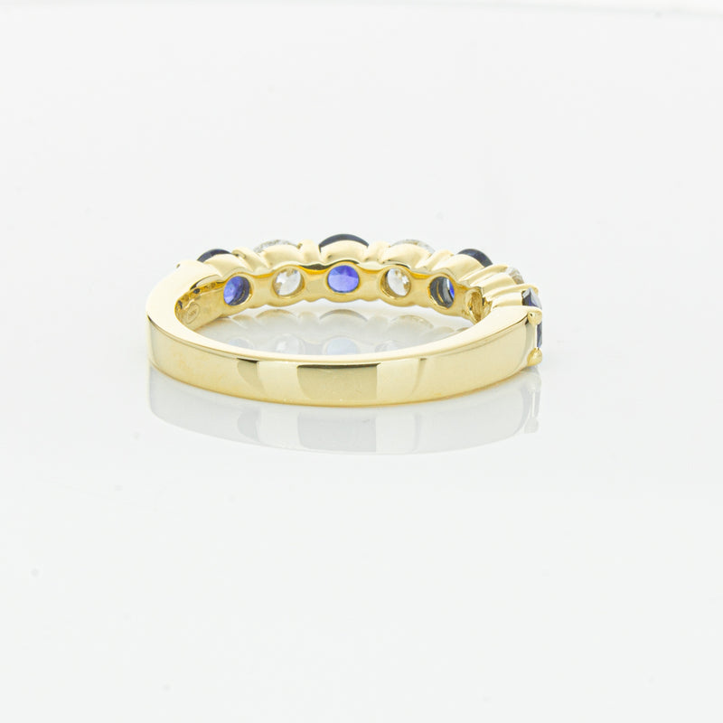 18ct Yellow Gold 1.19ct Sapphire & Diamond Panorama Ring-Ring-Walker & Hall