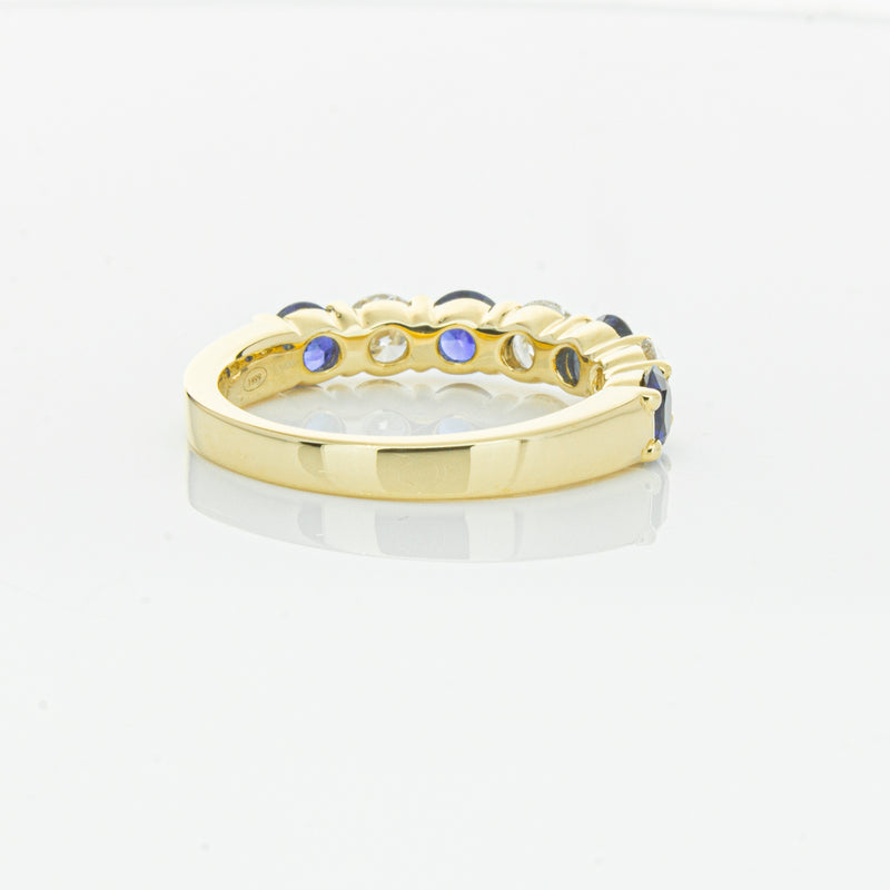 18ct Yellow Gold 1.19ct Sapphire & Diamond Panorama Ring-Ring-Walker & Hall