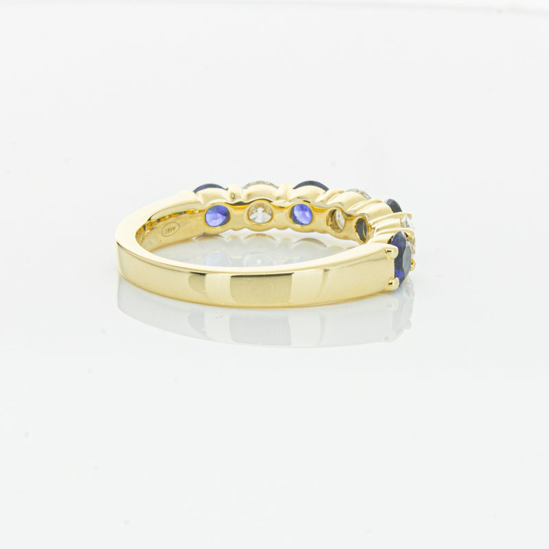18ct Yellow Gold 1.19ct Sapphire & Diamond Panorama Ring-Ring-Walker & Hall