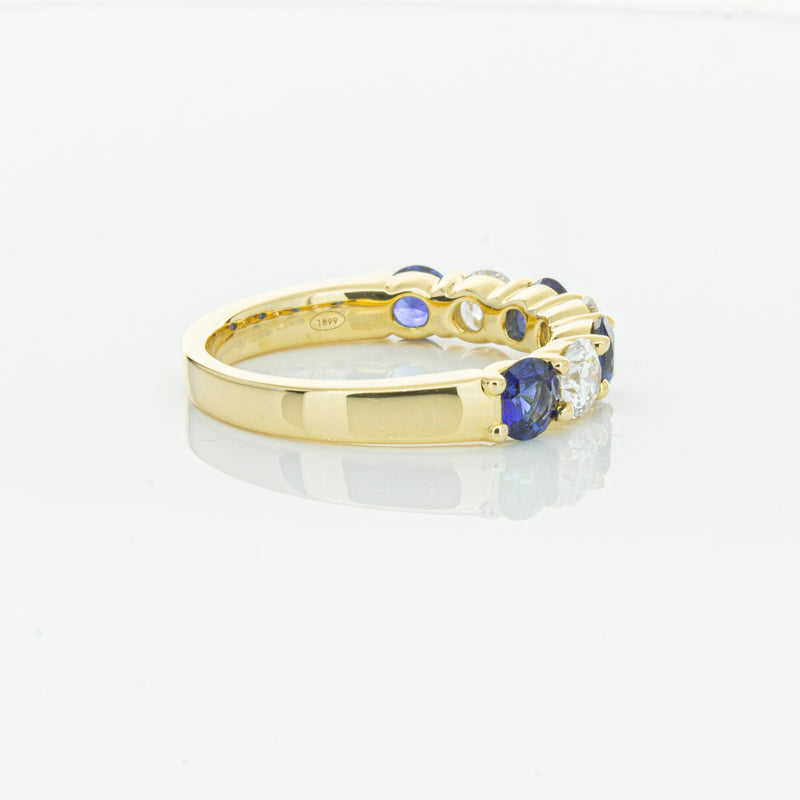 18ct Yellow Gold 1.19ct Sapphire & Diamond Panorama Ring-Ring-Walker & Hall