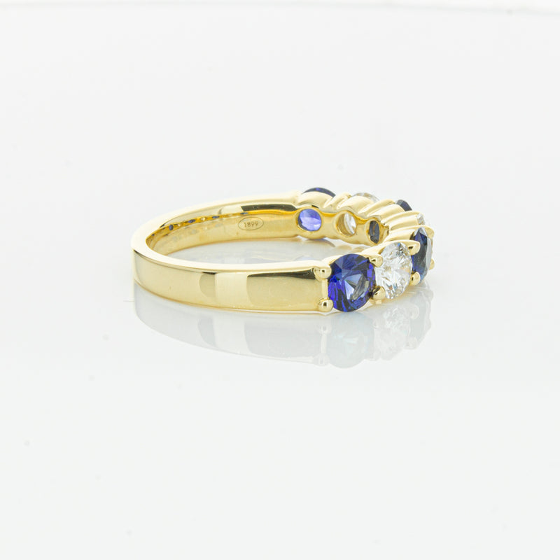 18ct Yellow Gold 1.19ct Sapphire & Diamond Panorama Ring-Ring-Walker & Hall