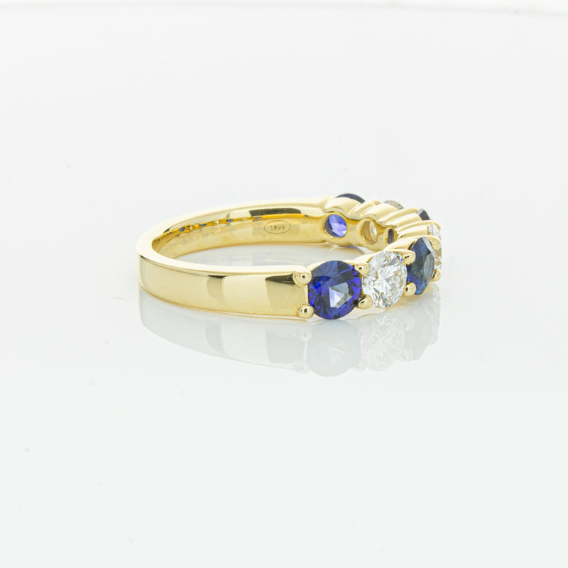 18ct Yellow Gold 1.19ct Sapphire & Diamond Panorama Ring-Ring-Walker & Hall