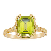 18ct Yellow Gold Peridot & Diamond Romanov Ring-Ring-Walker & Hall