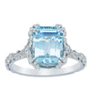 18ct White Gold Aquamarine & Diamond Romanov Ring-Ring-Walker & Hall
