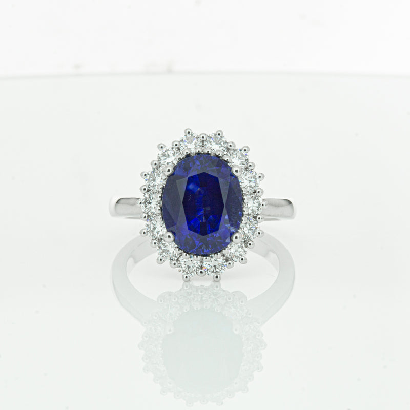 18ct White Gold Sapphire & Diamond Ring-Ring-Walker & Hall