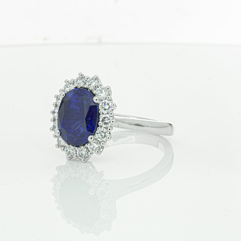 18ct White Gold Sapphire & Diamond Ring-Ring-Walker & Hall