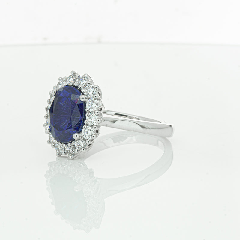 18ct White Gold Sapphire & Diamond Ring-Ring-Walker & Hall
