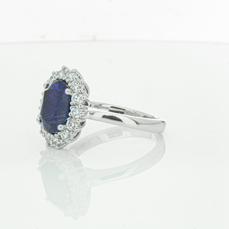 18ct White Gold Sapphire & Diamond Ring-Ring-Walker & Hall