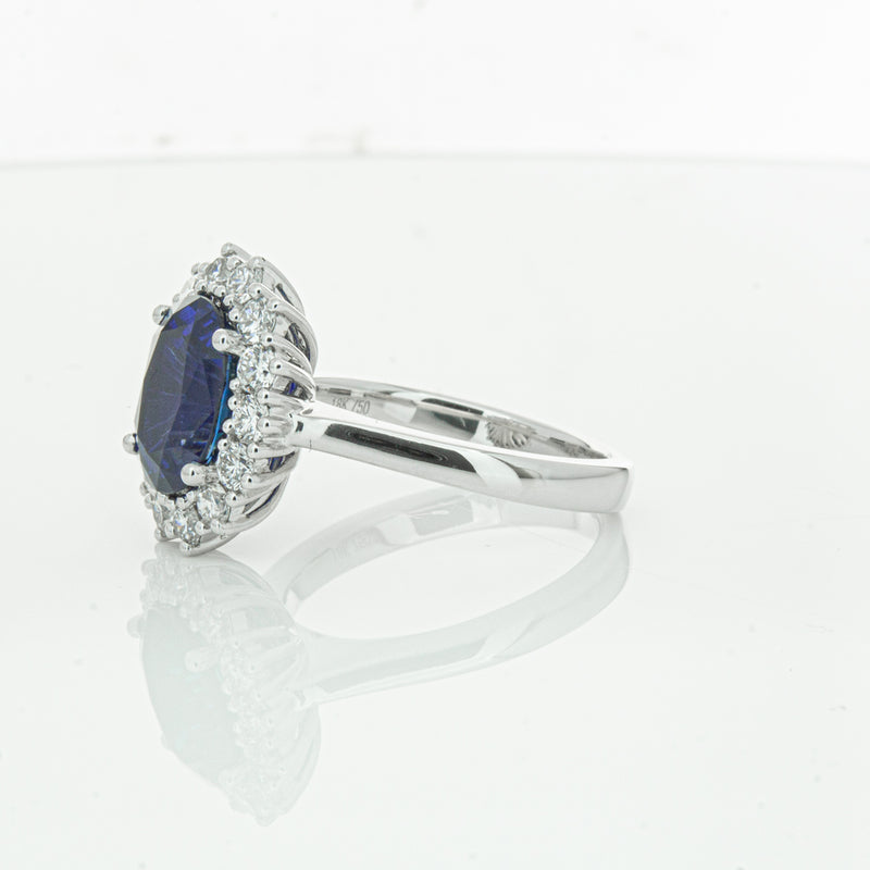 18ct White Gold Sapphire & Diamond Ring-Ring-Walker & Hall