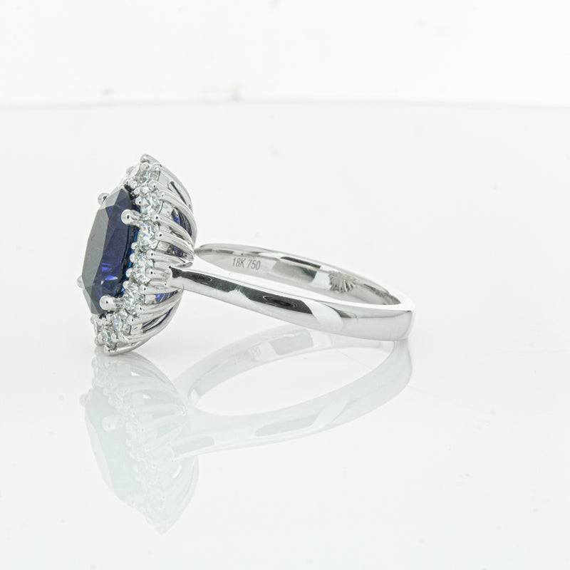 18ct White Gold Sapphire & Diamond Ring-Ring-Walker & Hall