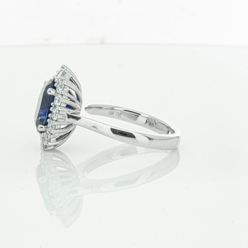 18ct White Gold Sapphire & Diamond Ring-Ring-Walker & Hall
