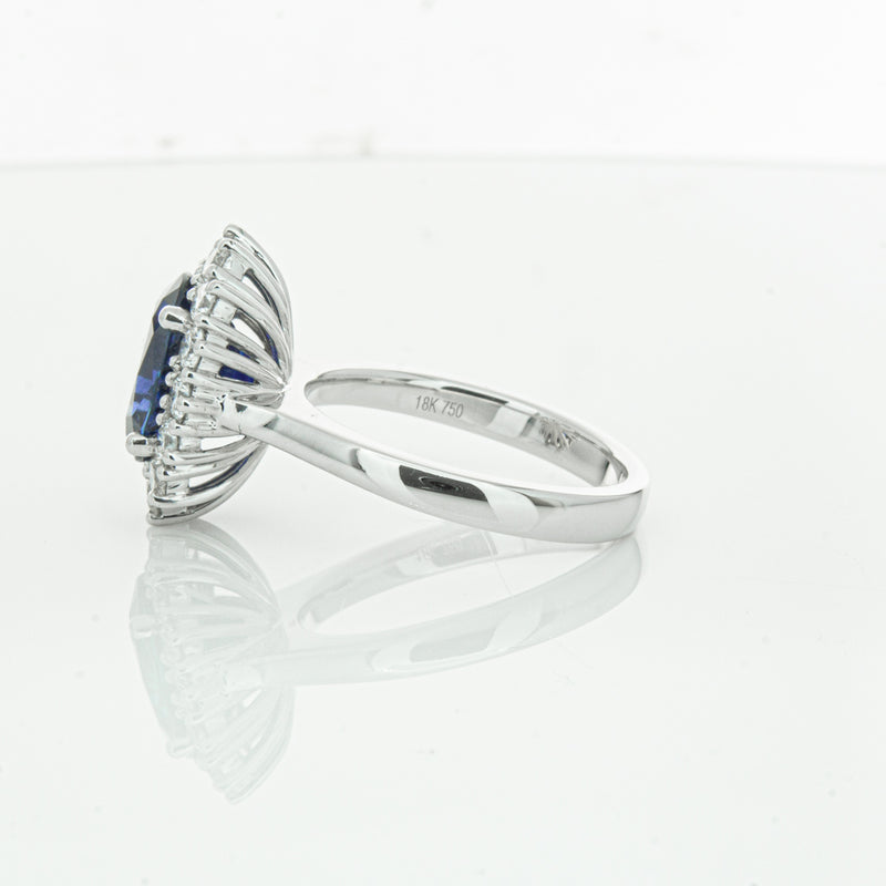18ct White Gold Sapphire & Diamond Ring-Ring-Walker & Hall