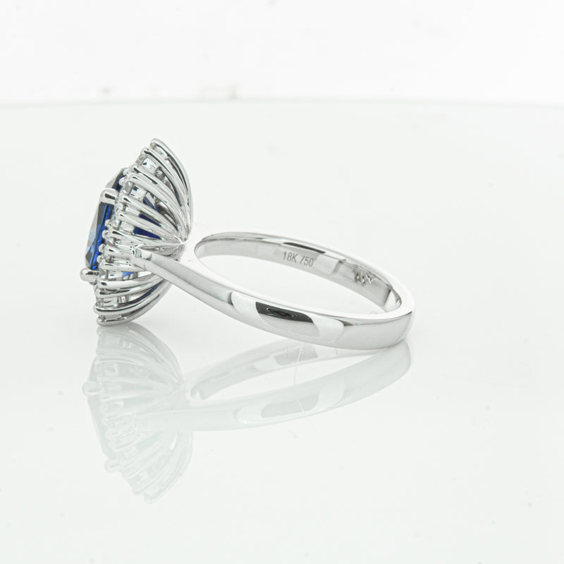 18ct White Gold Sapphire & Diamond Ring-Ring-Walker & Hall