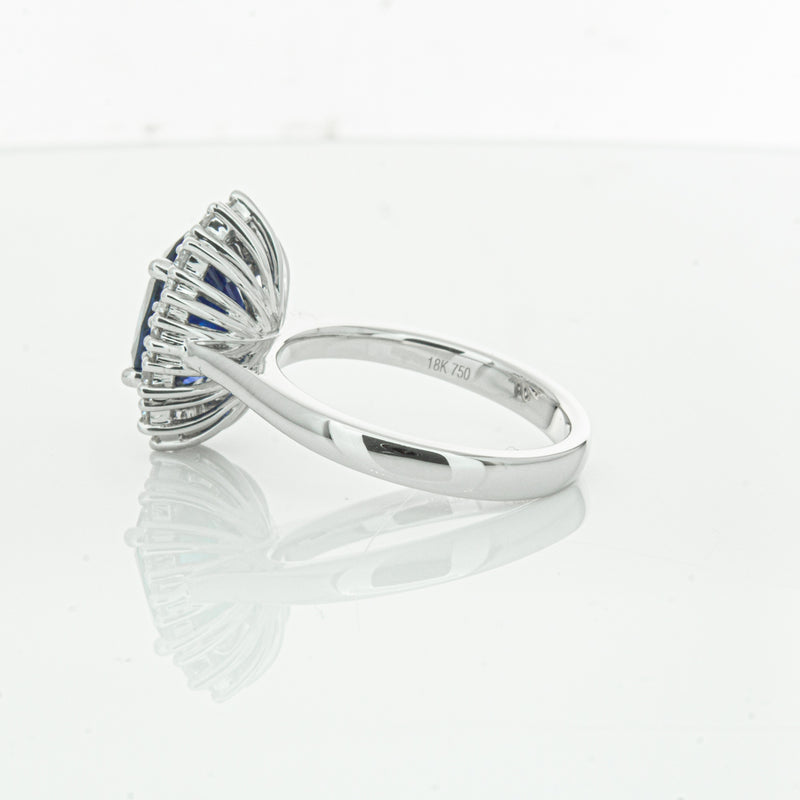 18ct White Gold Sapphire & Diamond Ring-Ring-Walker & Hall