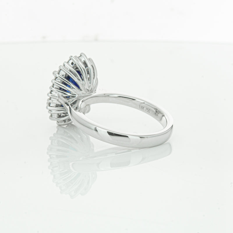 18ct White Gold Sapphire & Diamond Ring-Ring-Walker & Hall