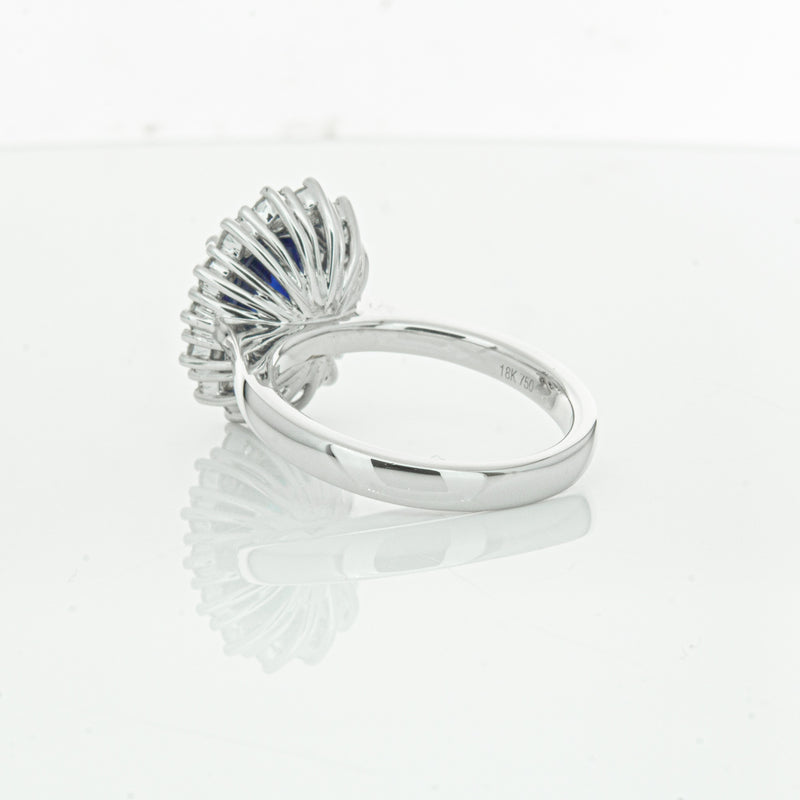 18ct White Gold Sapphire & Diamond Ring-Ring-Walker & Hall