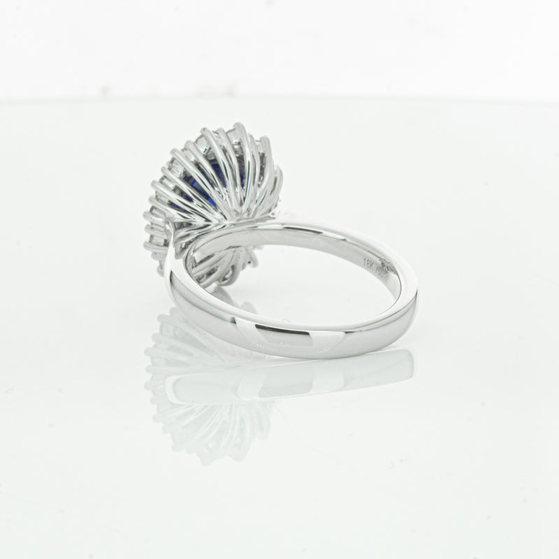 18ct White Gold Sapphire & Diamond Ring-Ring-Walker & Hall